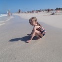 Playing on the beach.