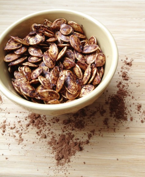 Roasted Chocolate Pumpkin Seeds