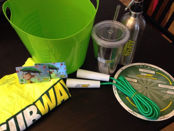 Thank you for this great welcome package from Subway. I am already putting everything to good use. You may notice two gift cards there. I get to give one away, giveaway coming up shortly.