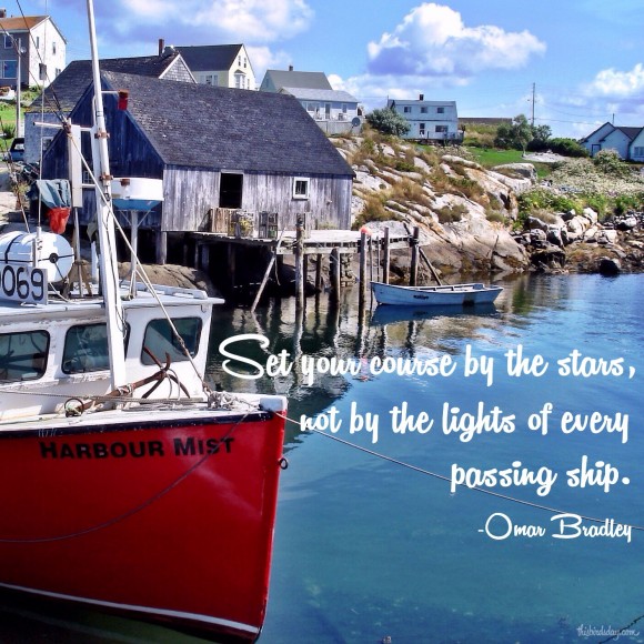 "Set your course by the stars, not by the lights of every passing ship." Omar Bradley