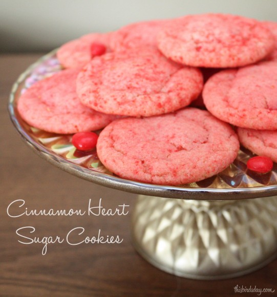 A delicious sugar cookie using cinnamon heart candies. Fun for Valentine's.