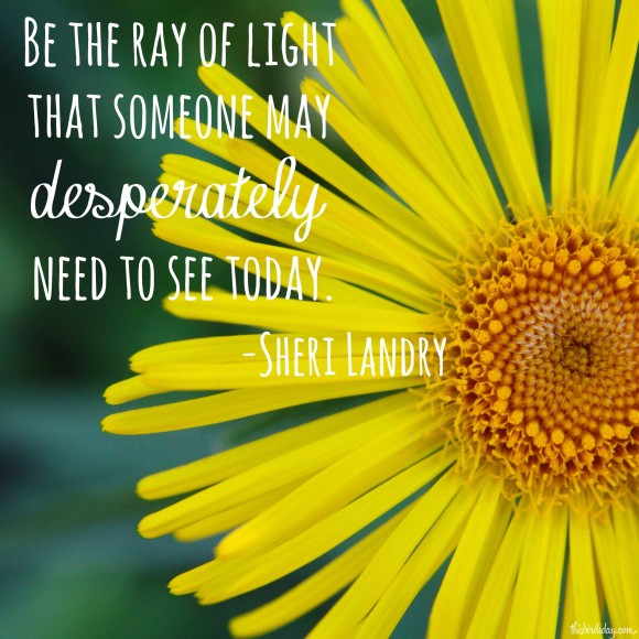 "Be the ray of light that someone may desperately need to see today." Sheri Landry, photo copyrights: Sheri Landry
